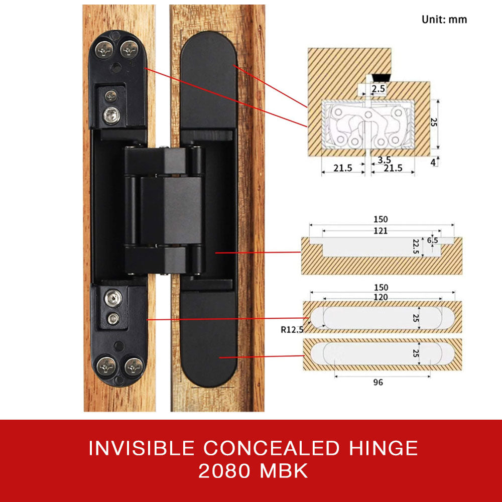 Adjustable Invisible Door Hinges