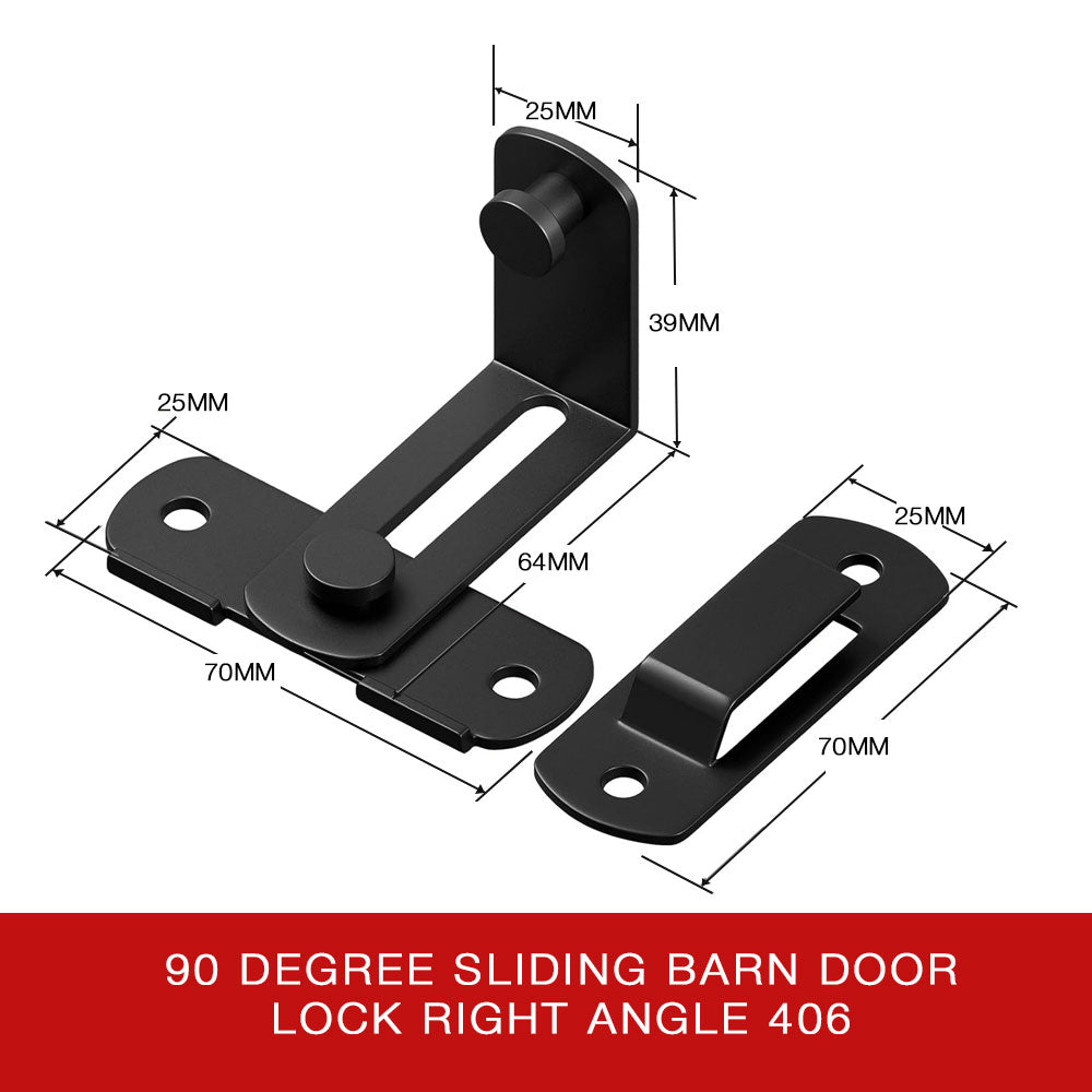 90 Degree Sliding Barn Door Lock Right Angle 406 MBK