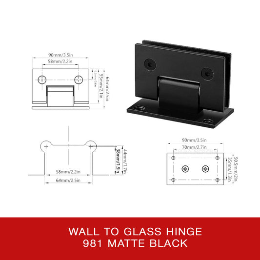 Wall to Glass Shower Hinge 981