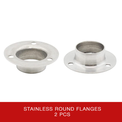 Stainless Round Flanges (2pcs)